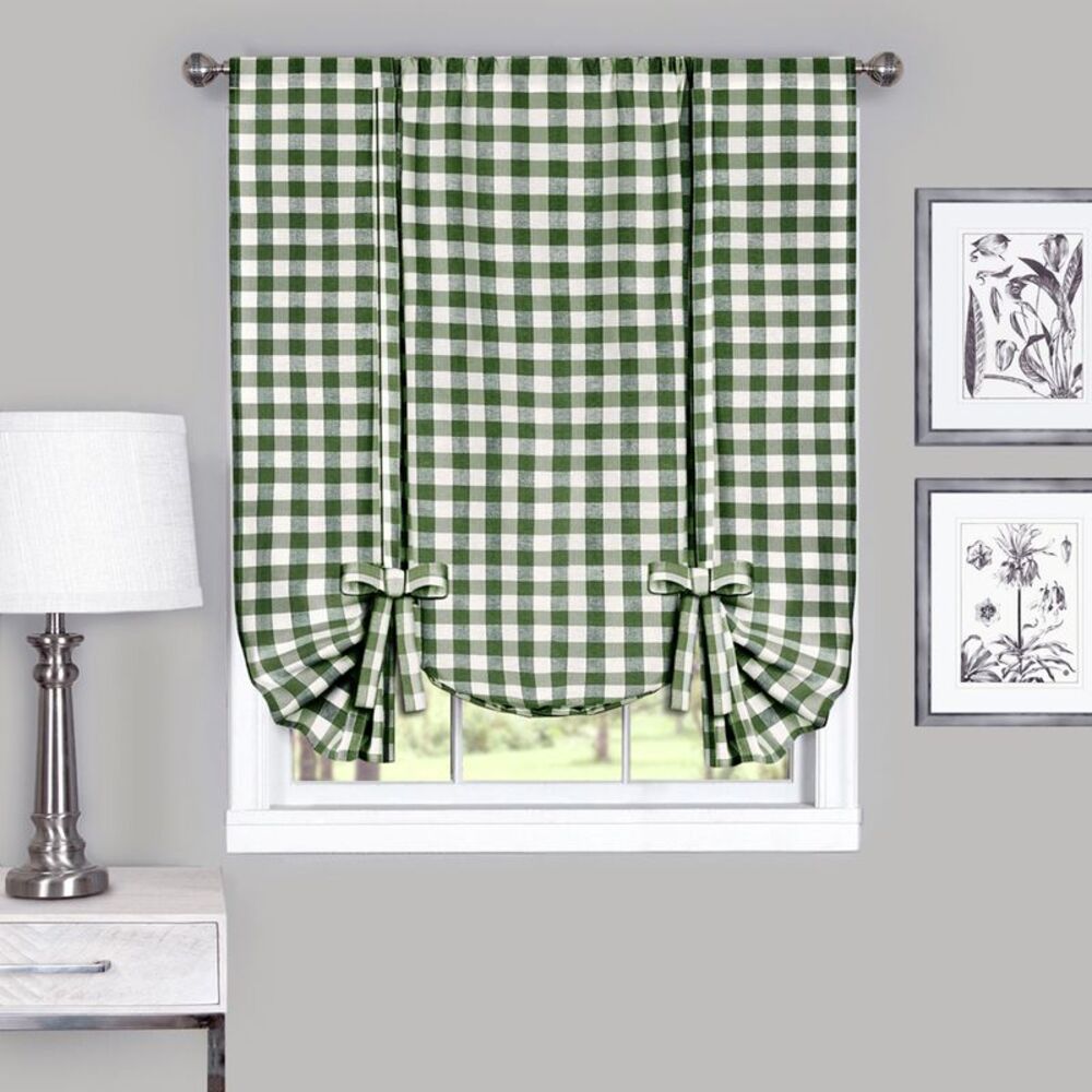 Achim Home Furnishing: Buffalo Sage Plaid Modern Window Curtain Panel : 42" x